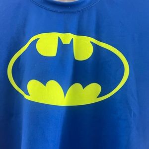 Under Armour heat gear fitted small Batman blue tee